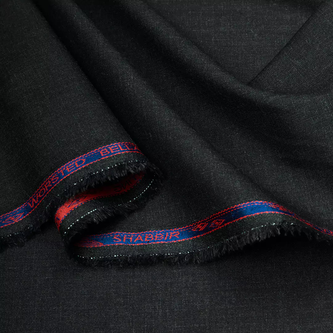 006 Worsted Bella - Dark Charcoal - Unstitched Mens Winter Fabric by Shabbir Fabrics